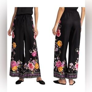 JADE BY JOHNNY WAS FRANKIE EASY PANTS FLARE FLORAL PULL ON MEDIUM